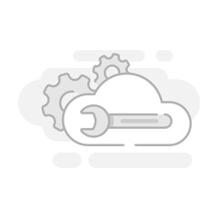 server under maintenance and repair concept illustration flat design vector eps10. modern graphic element for landing page, empty state ui, infographic, icon