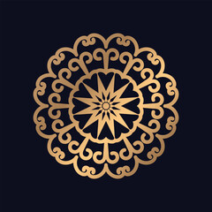 Golden Beautiful mandala design with Luxury pattern Background