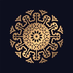 Golden mandala design with Luxury pattern Background