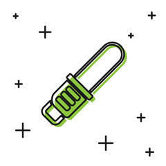 Black Chainsaw icon isolated on white background. Vector