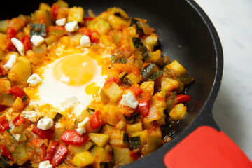 Manchego Pisto, also known simply as ratatouille, is a traditional dish from La Mancha that consists of a fry of various vegetables and egg