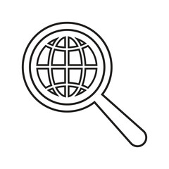 Global, network, connection outline icon. Line art vector.