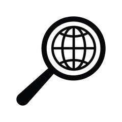 Global, network, connection icon. Black vector graphics.