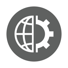 Global network Settings icon. Gray vector logo.