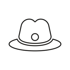 Hat, fashion, travel outline icon. Line art vector.