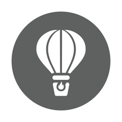Hot, air, balloon icon. Gray vector graphics.