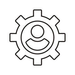 Human, setting, settings line icon. Outline vector.