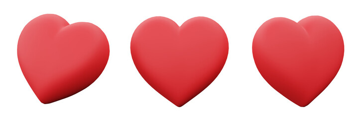 3d illustration love or heart icon for creative user interface web design symbol