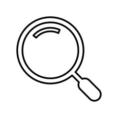 Magnifier, magnifying, search outline icon. Line art vector.