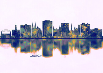 Macon Skyline - obrazy, fototapety, plakaty