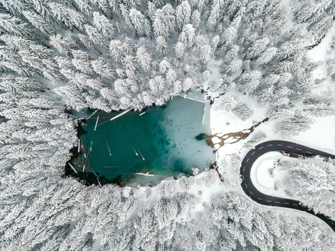 Snowy Lake, Austria