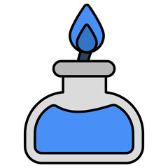 Conceptual flat design icon of bunsen burner 