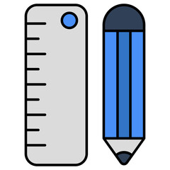 Pencil with scale showcasing geometric tools