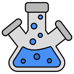 An editable design icon of triple neck flask