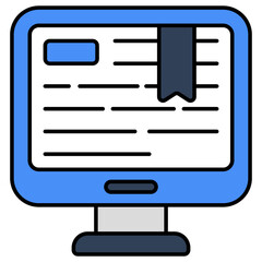 A premium download icon of computer bookmark 