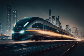 High-speed train in motion 