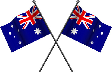 3D australia crossed flag