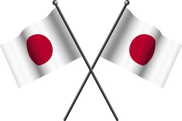 3D japan crossed flag