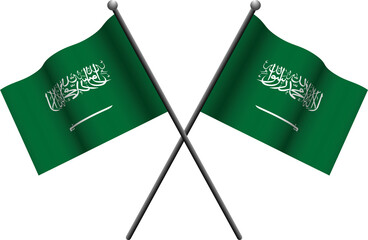 3D saudi arabia crossed flag