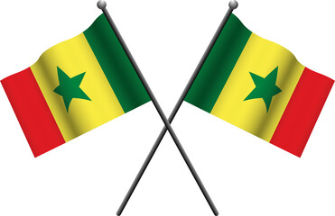 3D senegal crossed flag
