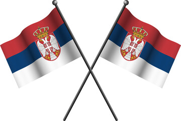 3D serbia crossed flag