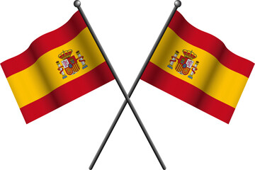 3D spain crossed flag