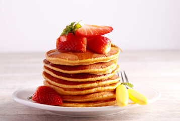 Sweet potato pancakes with honey