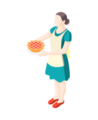 Housewife Isometric Icon