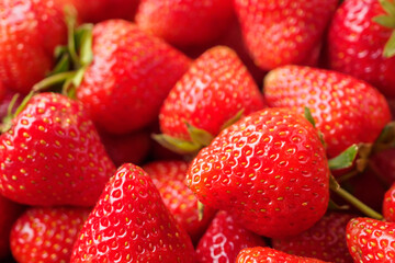 Fresh organic red strawberry fruit background