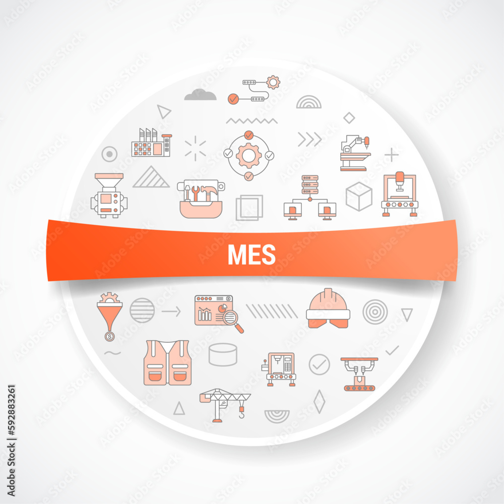Poster mes concept with icon concept with round or circle shape for badge
