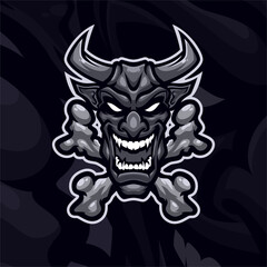 Devil masscot logo illustration vector