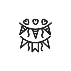 Banner Bow Bunting Outline Icon