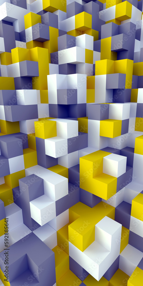 Poster texture and background from many volumetric cubes at different levels