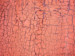 Old red paint on the wall. Vintage texture