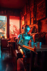 robot in a restaurant