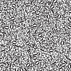 Seamless pattern of numbers from one to ten monochrome illustration