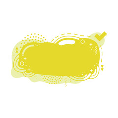 Frame design with space for text. Flat shapes of two colors in memphis style.