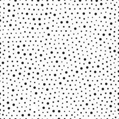 Seamless dots pattern- illustration. Monochrome ornament black - 592891463