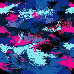 Camouflage military background. Camouflage background - illustration. Abstract pattern bright neon spot. - 592891479