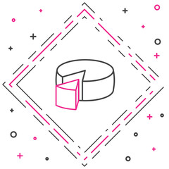 Line Cheese icon isolated on white background. Colorful outline concept. Vector