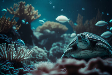 Generative ai of underwater turtle 