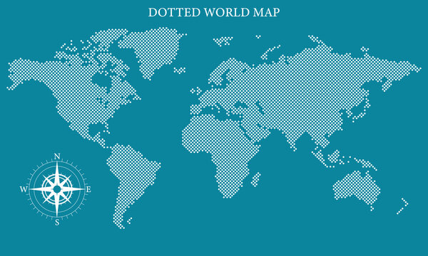 Dotted world map. Vector dotted map