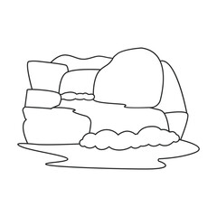 Waterfall vector icon.Outline vector icon isolated on white background waterfall.