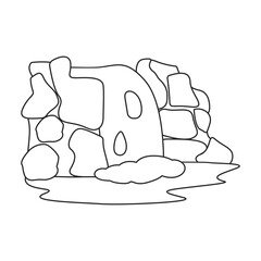 Waterfall vector icon.Outline vector icon isolated on white background waterfall.