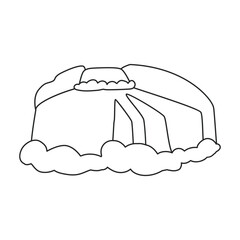 Waterfall vector icon.Outline vector icon isolated on white background waterfall.