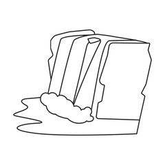 Waterfall vector icon.Outline vector icon isolated on white background waterfall.