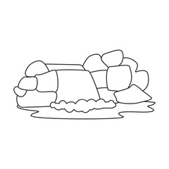 Waterfall vector icon.Outline vector icon isolated on white background waterfall.