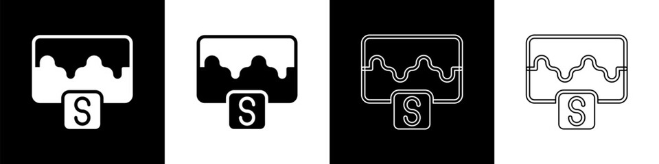 Set Music wave equalizer icon isolated on black and white background. Sound wave. Audio digital equalizer technology, console panel, pulse musical. Vector
