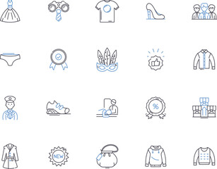 Clothing shop outline icons collection. Clothing, shop, apparel, garments, attire, fashion, wear vector and illustration concept set. boutique, online, store linear signs