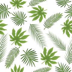 leaves seamless vector floral pattern background